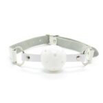 Pin Buckle Breathable O Ring White Strap Ball Gag4